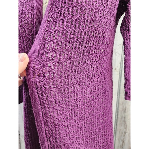 ALK Women's Small J.Jill Tunic Length Open Front 3/4 Sleeve Cardigan Sweater EUC - Picture 3 of 10